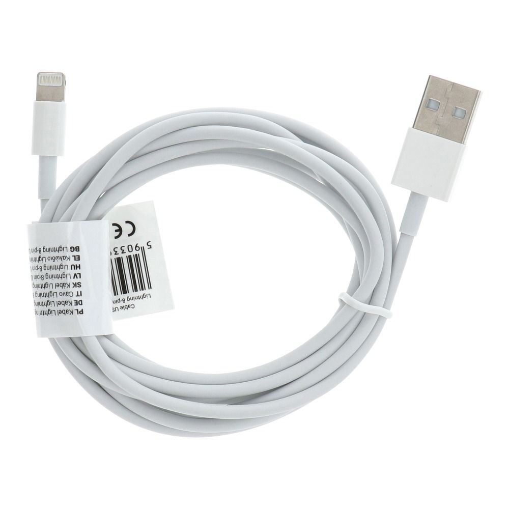 Kábel USB pre iPhone Lightning 8-pin 2 metre biely C603