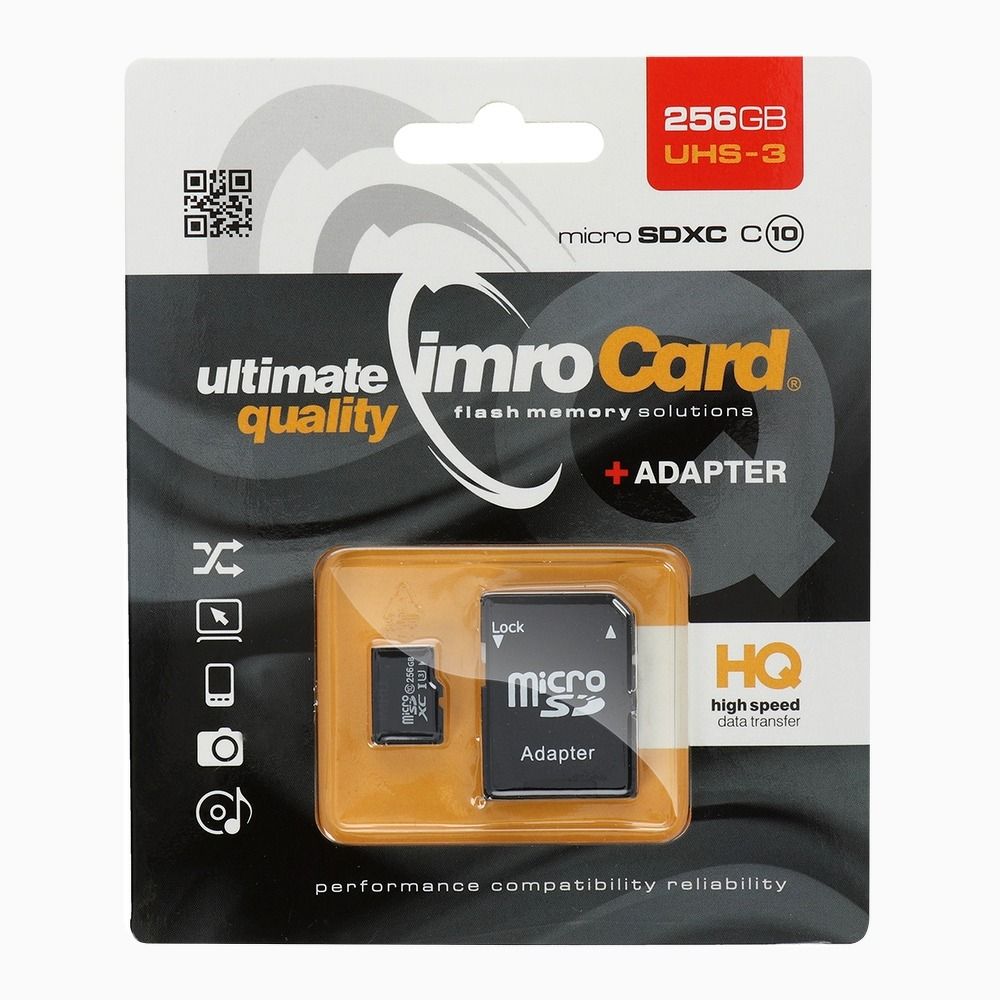 IMRO microSD 256GB CLASS 10 UHS 3 100MB/s Memory Card + SD Adapter