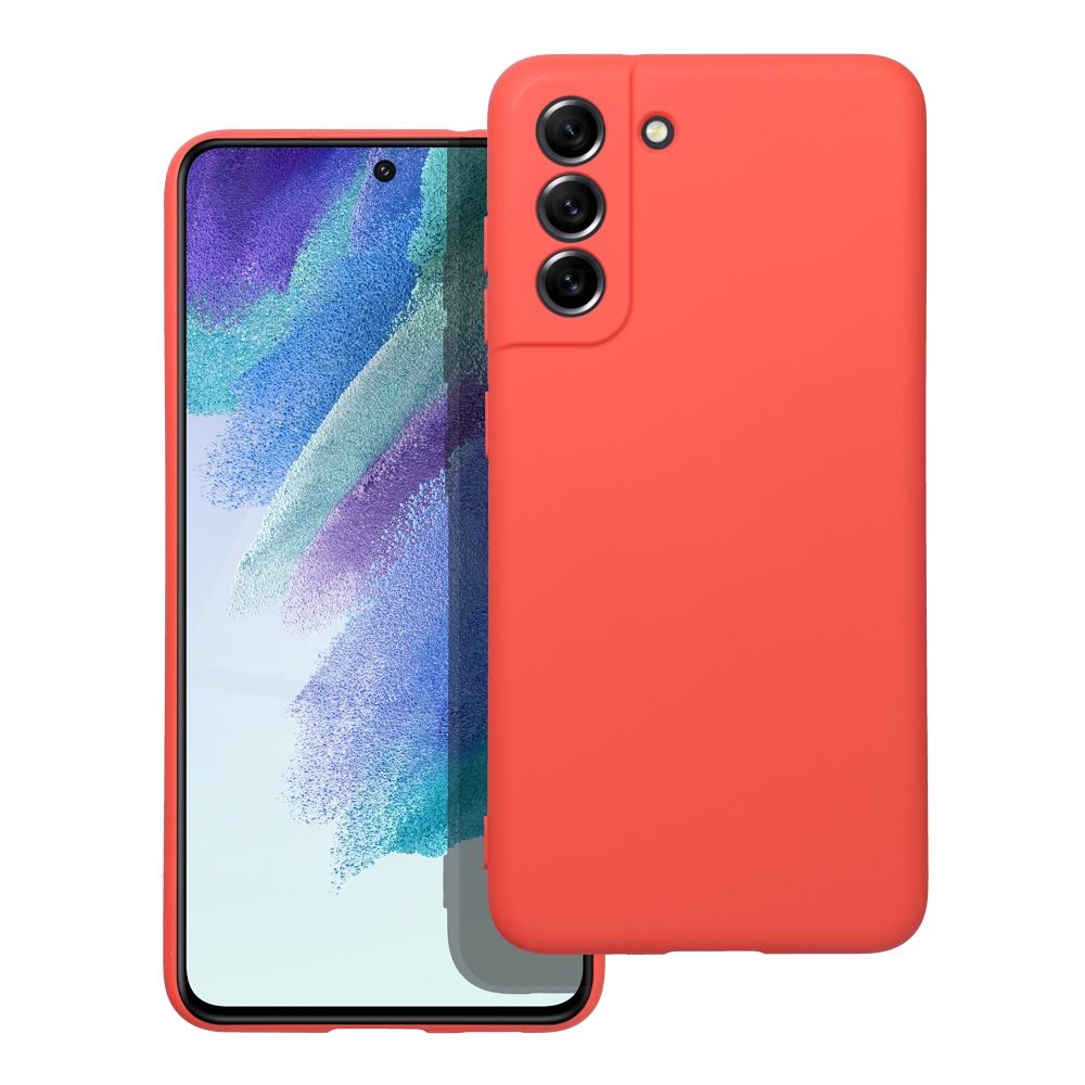 Moderný kryt SILICONE pre SAMSUNG S21 FE broskyňový