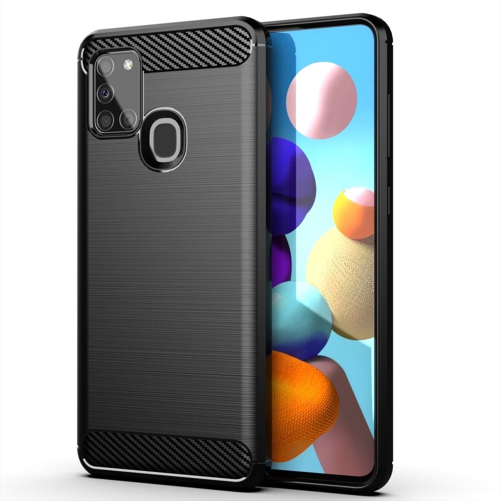 Puzdro CARBON pre SAMSUNG A21S čierne