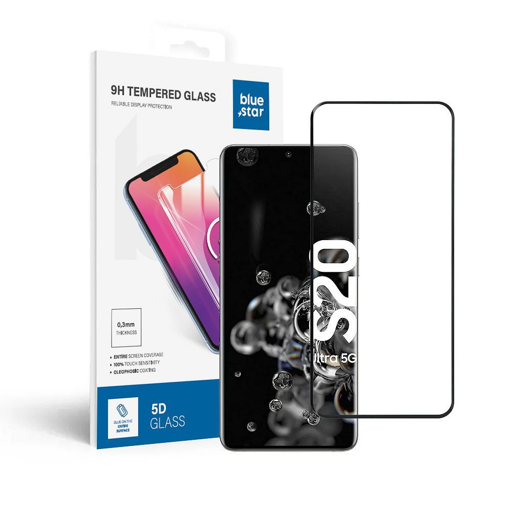 Tvrdené sklo 5D Blue Star - SAMSUNG Galaxy S20 Ultra   - okraj čierny