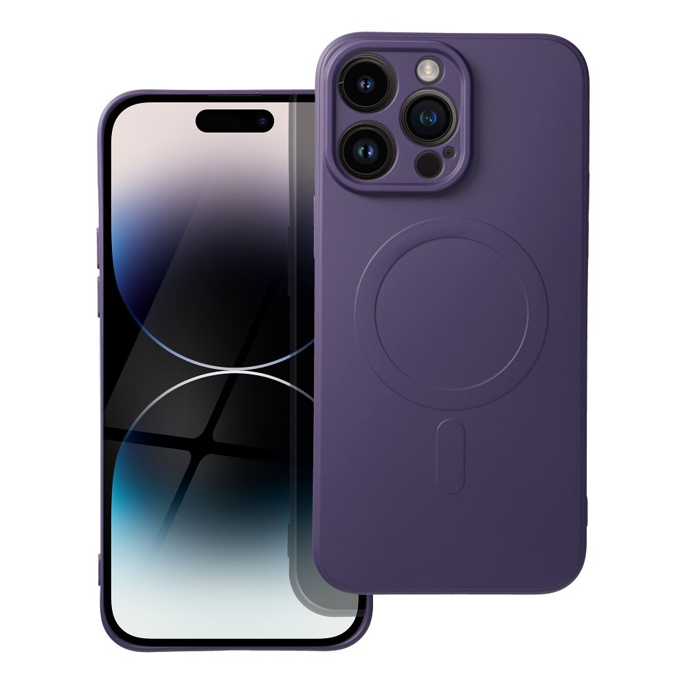 Obal SILICONE MagSafe pre IPHONE 14 Pro Max tmavo fialový