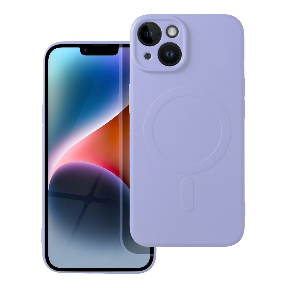 Obal SILICONE MagSafe pre IPHONE 14 fialový
