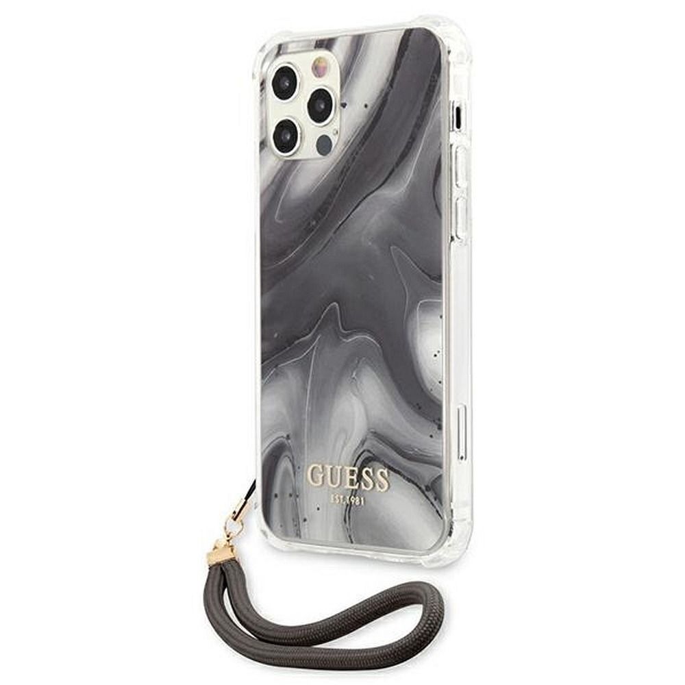 Originálne puzdro GUESS GUHCP12MKSMAGR pre iPhone 12 / 12 PRO marble sivé