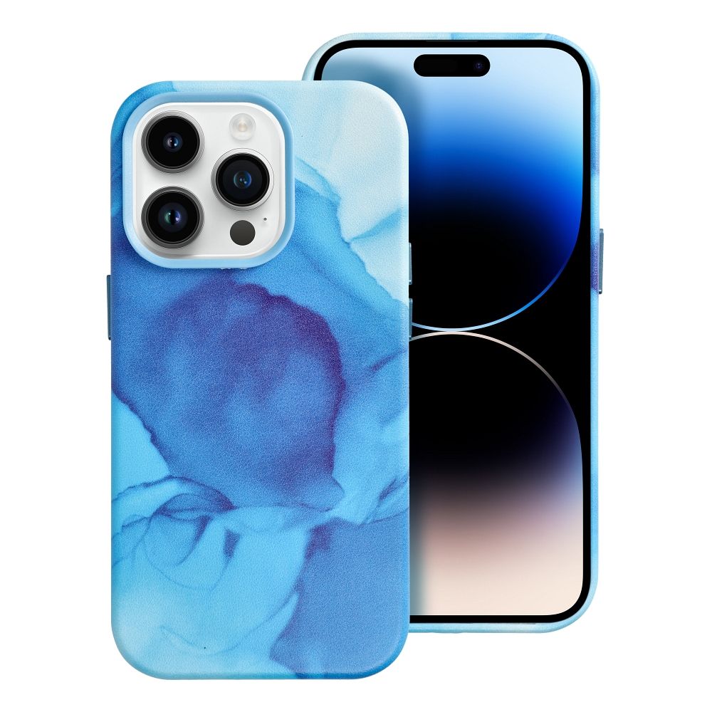 Kožený obal MAG COVER case pre IPHONE 14 Pro modrý