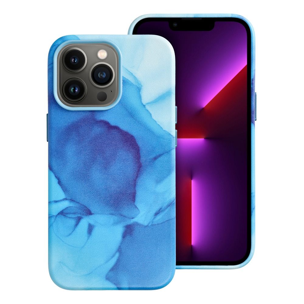 Kožený obal MAG COVER case pre IPHONE 13 Pro modrý