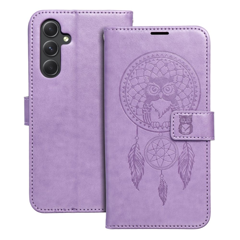 Puzdro MEZZO Book pre SAMSUNG A54 5G lapač snov - fialové