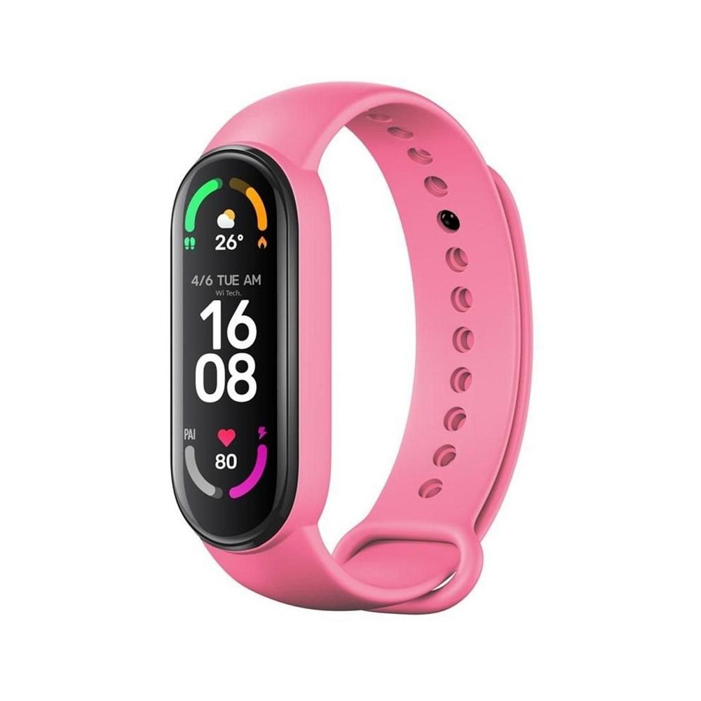 Remienok SILICONE pre hodiny Xiaomi Mi Band 5 / 6 / 7 (bledo ružový)