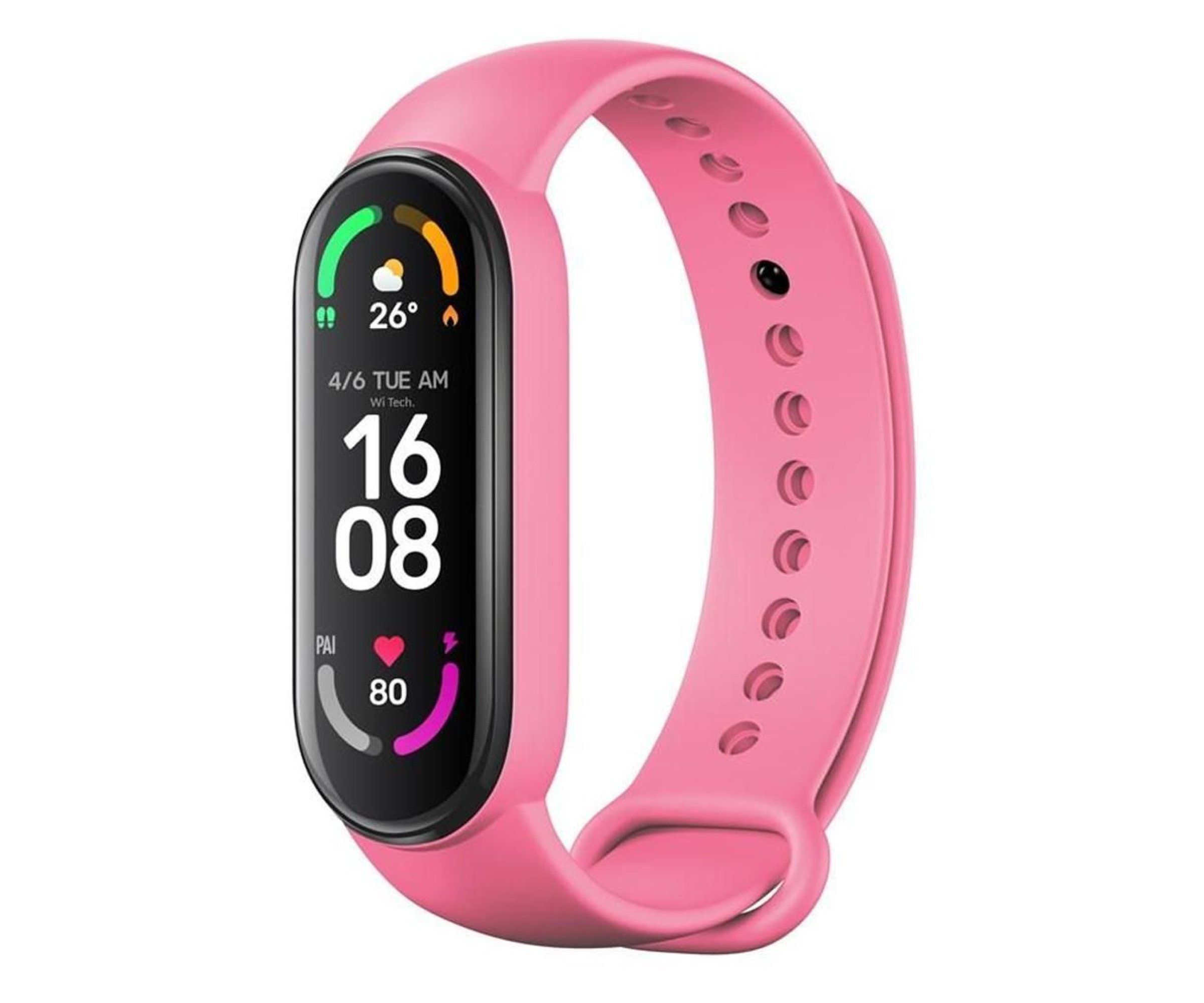 Remienok SILICONE pre hodiny Xiaomi Mi Band 5 / 6 / 7 (ružový)