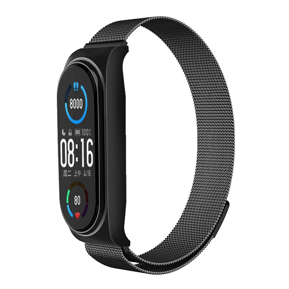 Remienok METAL pre hodiny Xiaomi Mi Band 5 / 6 (čierny)
