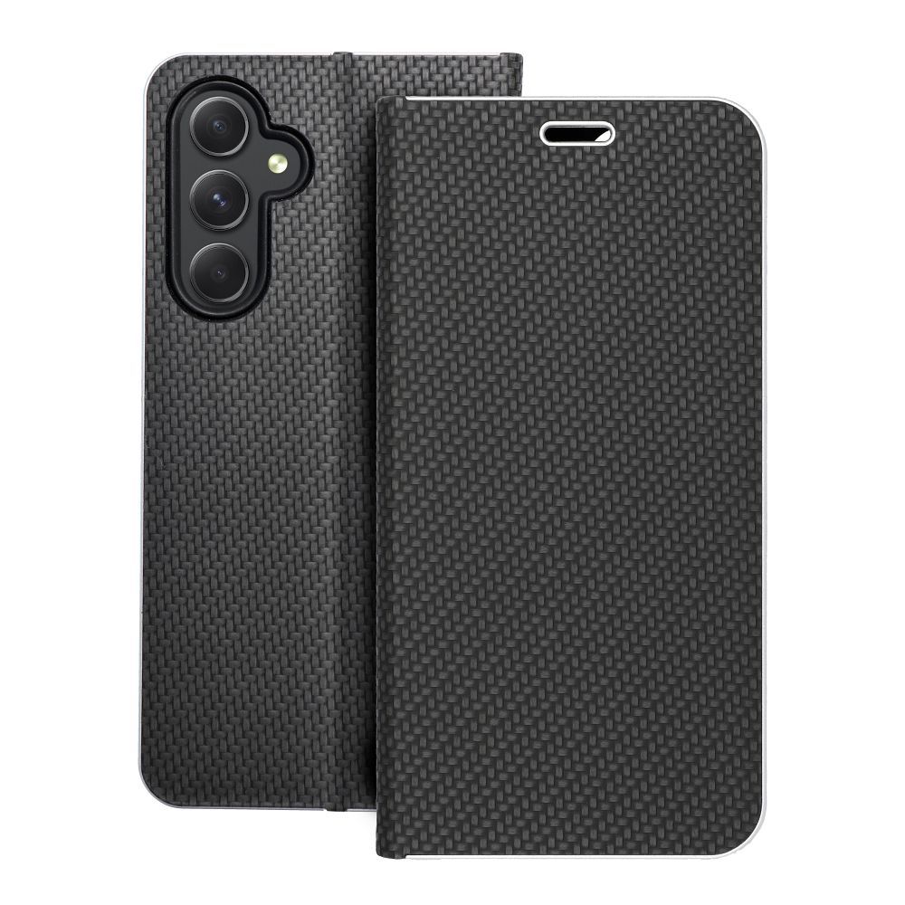 Puzdro LUNA Book Carbon pre SAMSUNG A54 5G čierne