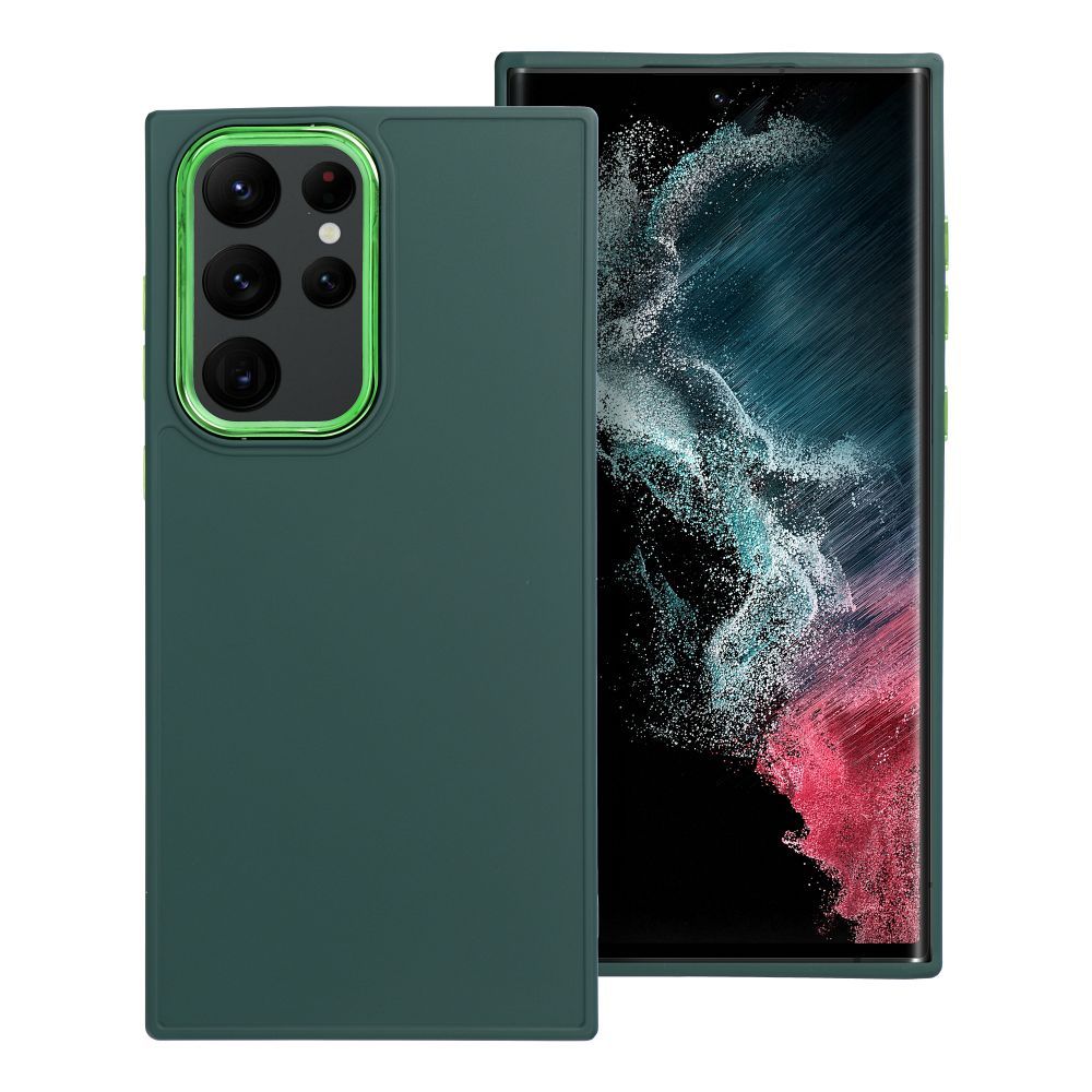 Štýlový kryt FRAME Case pre SAMSUNG S22 Ultra zelený