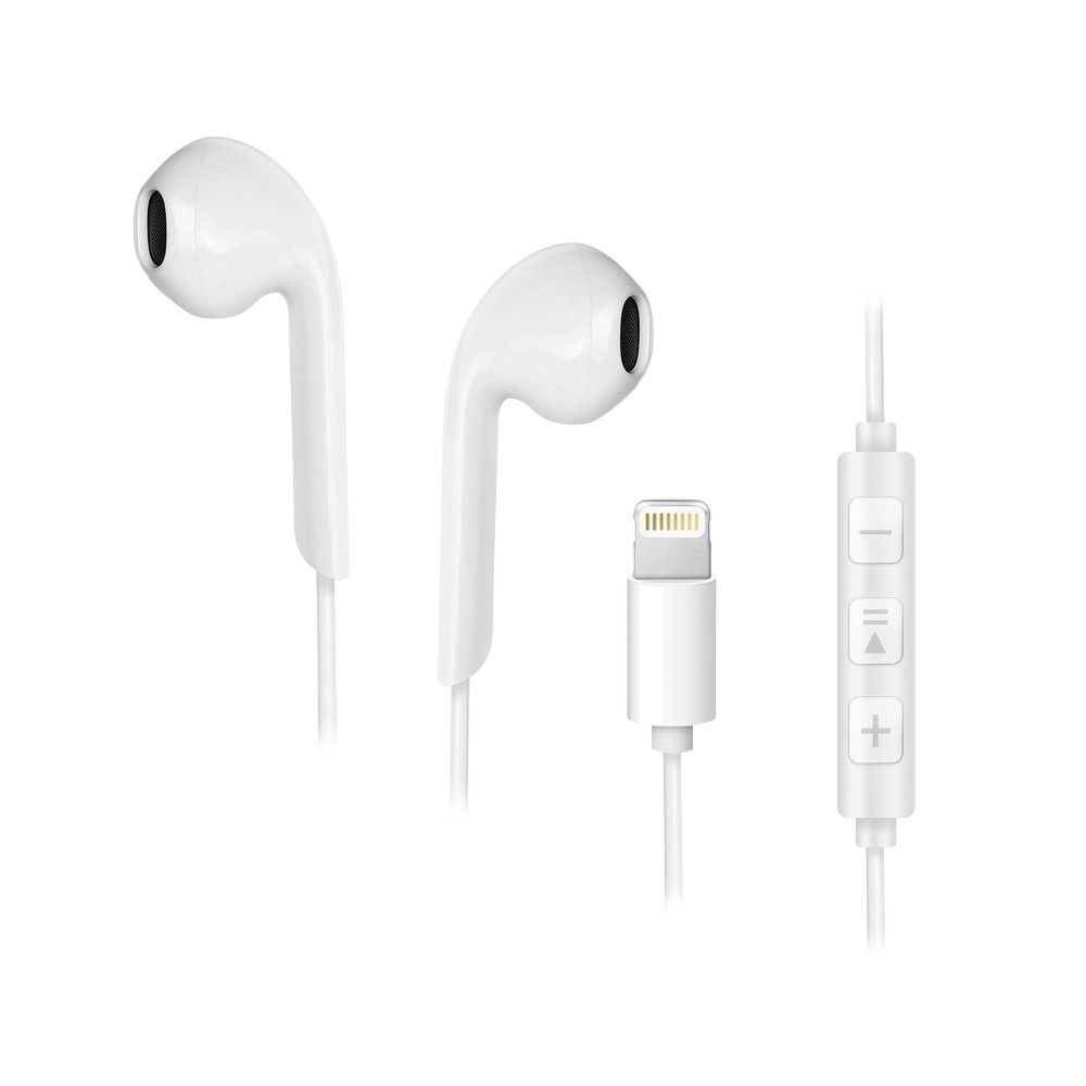 Stereo slúchadlá Forcell pre Apple iPhone Lightning 8-pin NEW BOX biele