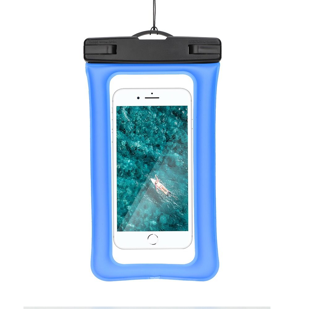 Vodotesné puzdro AIRBAG na mobilný telefón s plastovým uzáverom - modré