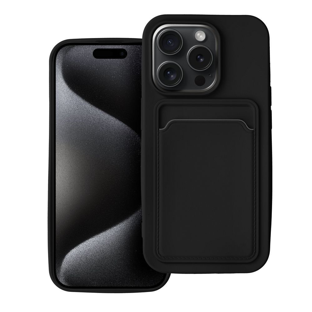 Puzdro CARD case pre IPHONE 15 Pro čierne