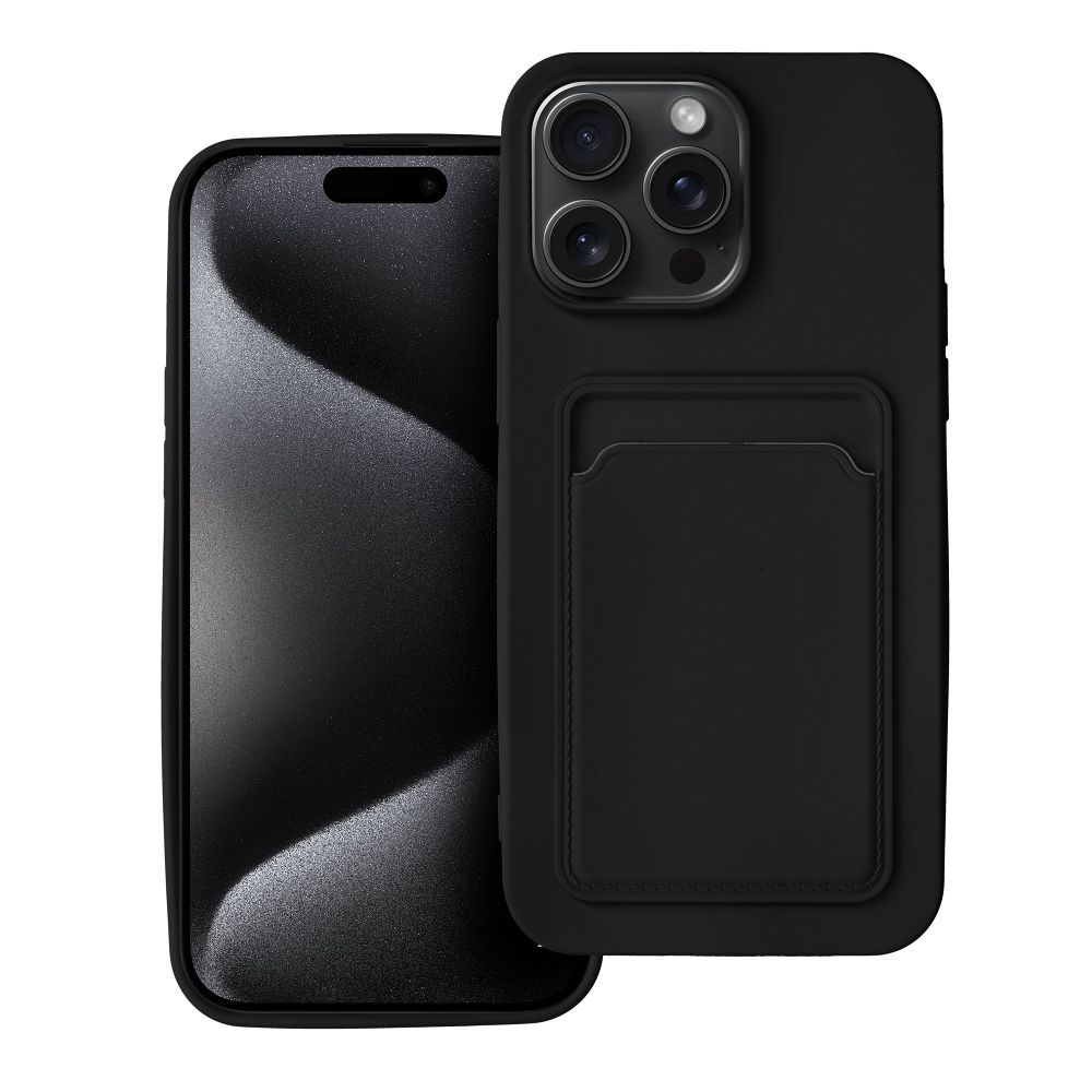 Puzdro CARD case pre IPHONE 15 Pro Max čierne