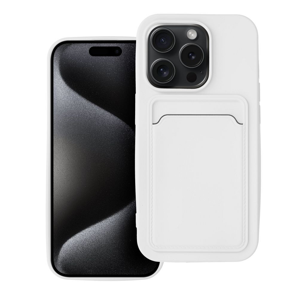 Puzdro CARD case pre IPHONE 15 Pro biele