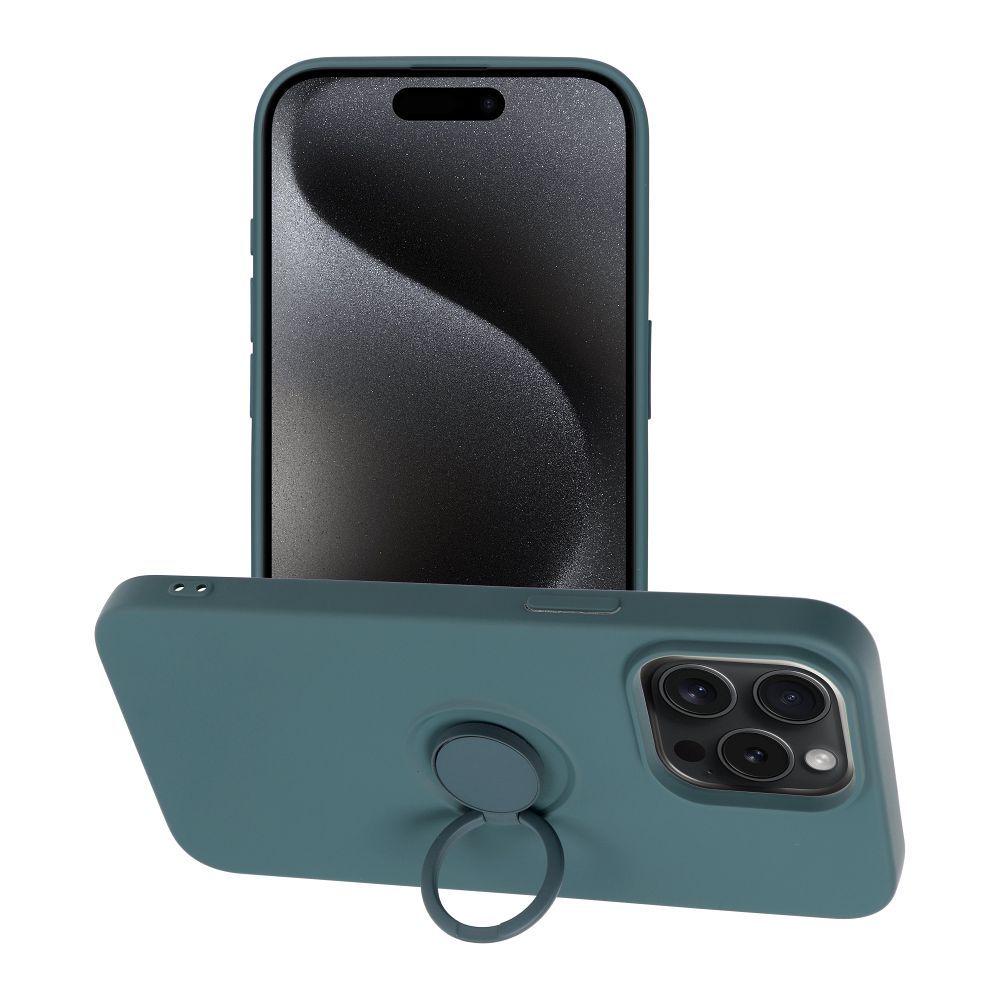 Puzdro SILICONE RING pre IPHONE 15 Pro Max zelené