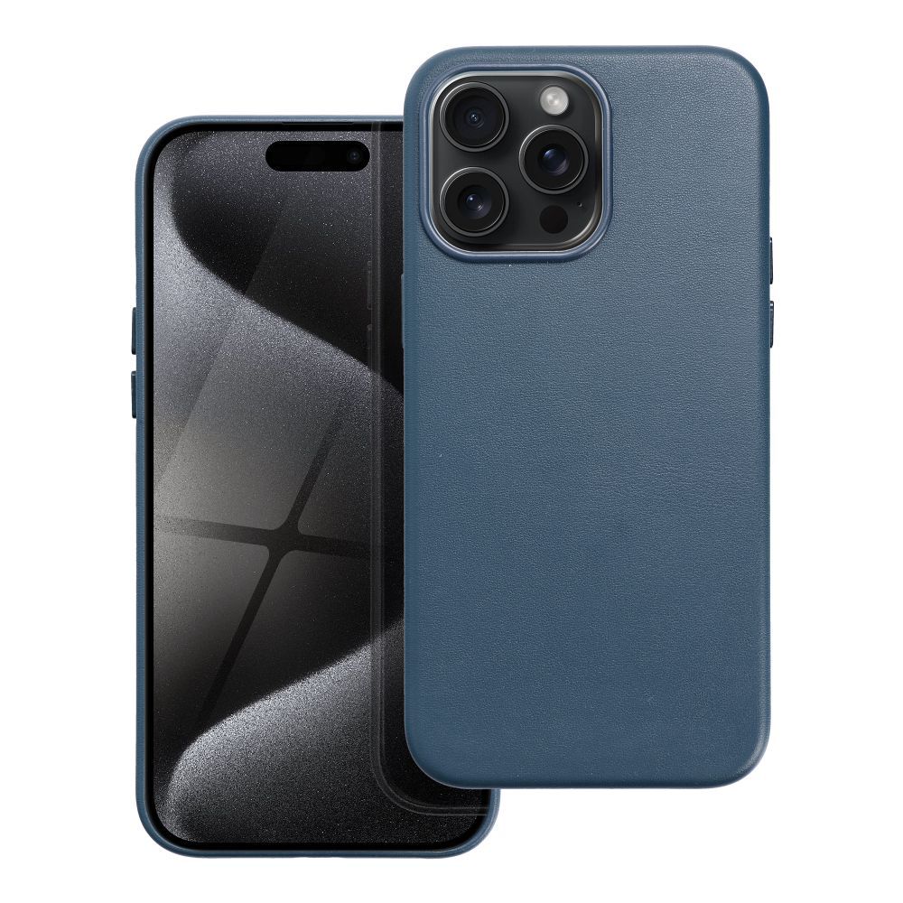 Kožený obal MAG COVER case pre IPHONE 15 Pro Max tmavo modrý
