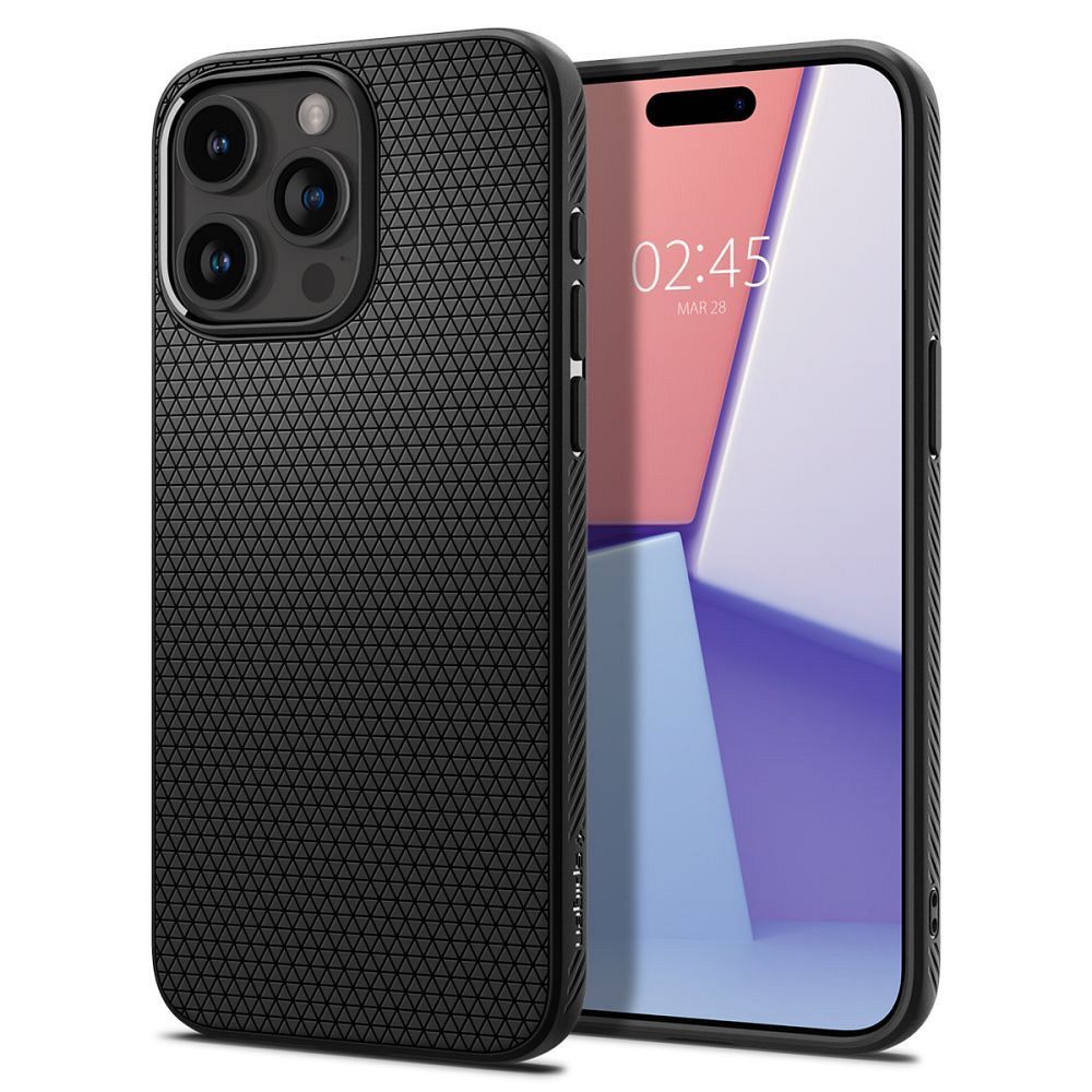 Elegantný obal SPIGEN  LIQUID AIR pre IPHONE 15 Pro Max matný čierny