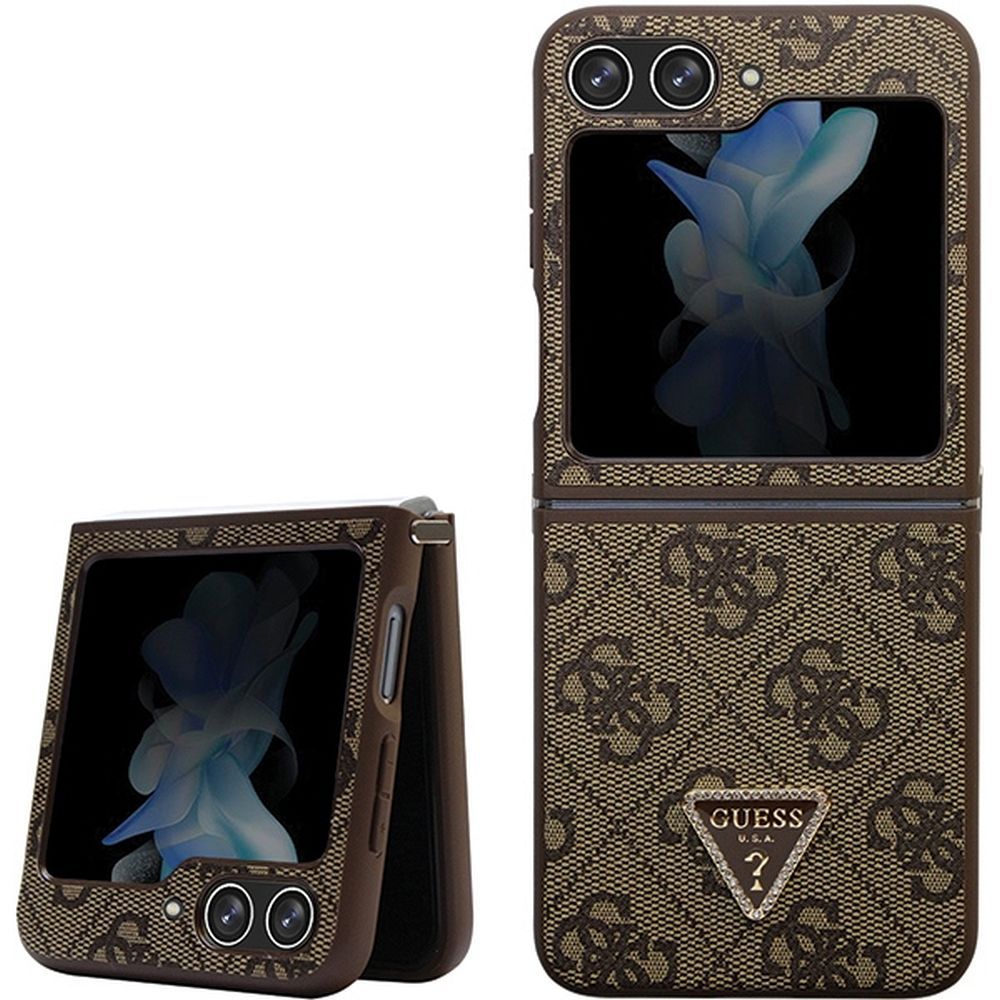 GUESS pre SAMSUNG Z Flip 5 GUHCZF5P4TDPW (4G Triangle Strass) hnedé
