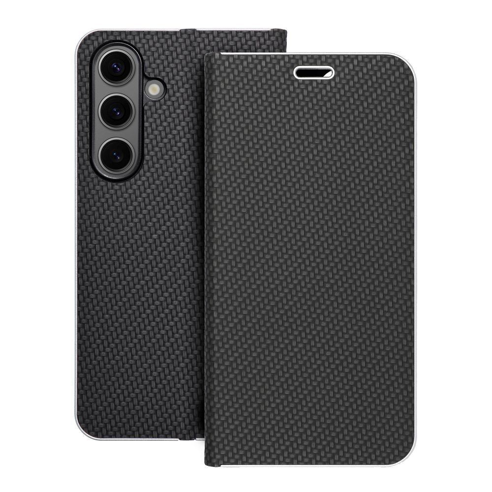 Puzdro LUNA Book Carbon pre SAMSUNG S24 čierne
