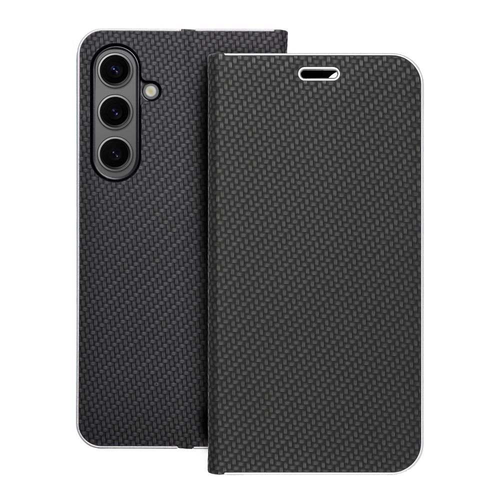 Puzdro LUNA Book Carbon pre SAMSUNG S24 Plus čierne