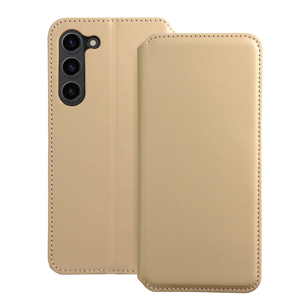 Obal DUAL POCKET Book case pre SAMSUNG S24 Plus zlatý