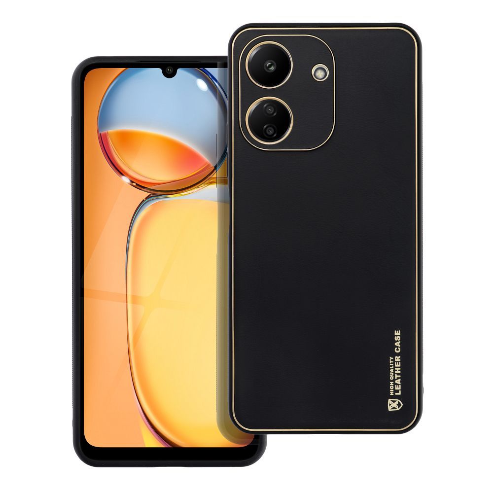 Kryt LEATHER case pre XIAOMI Redmi 13C / POCO C65 čierny