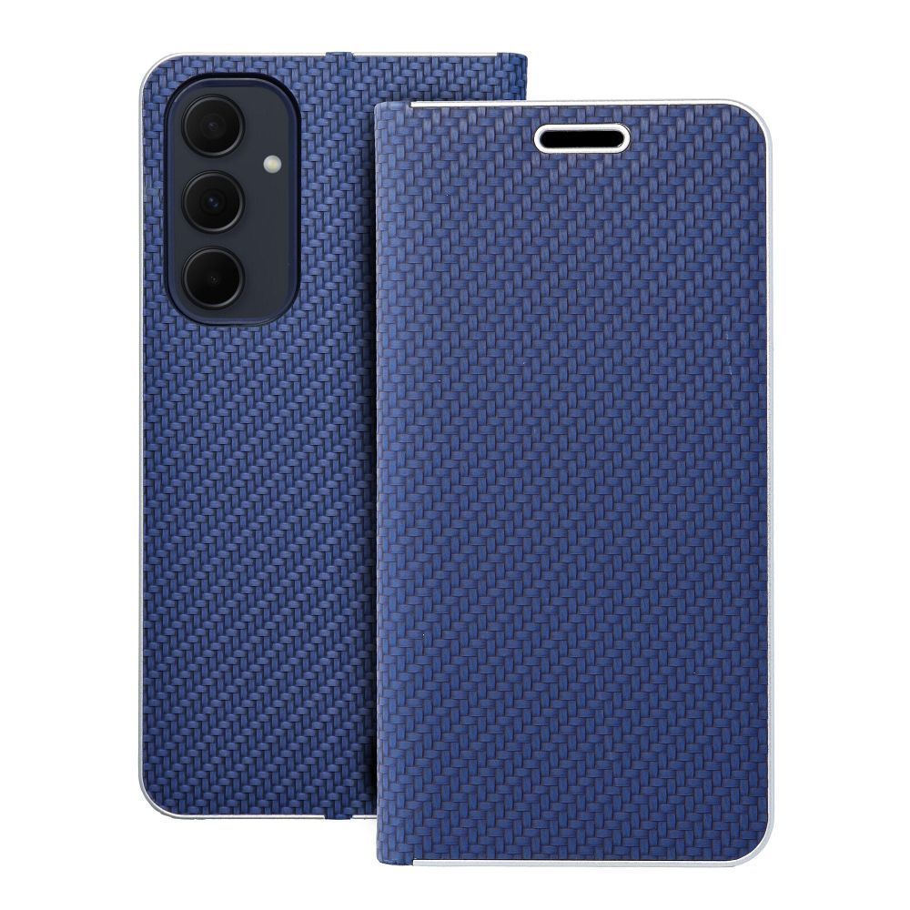 Puzdro LUNA Book Carbon pre SAMSUNG A35 5G modré