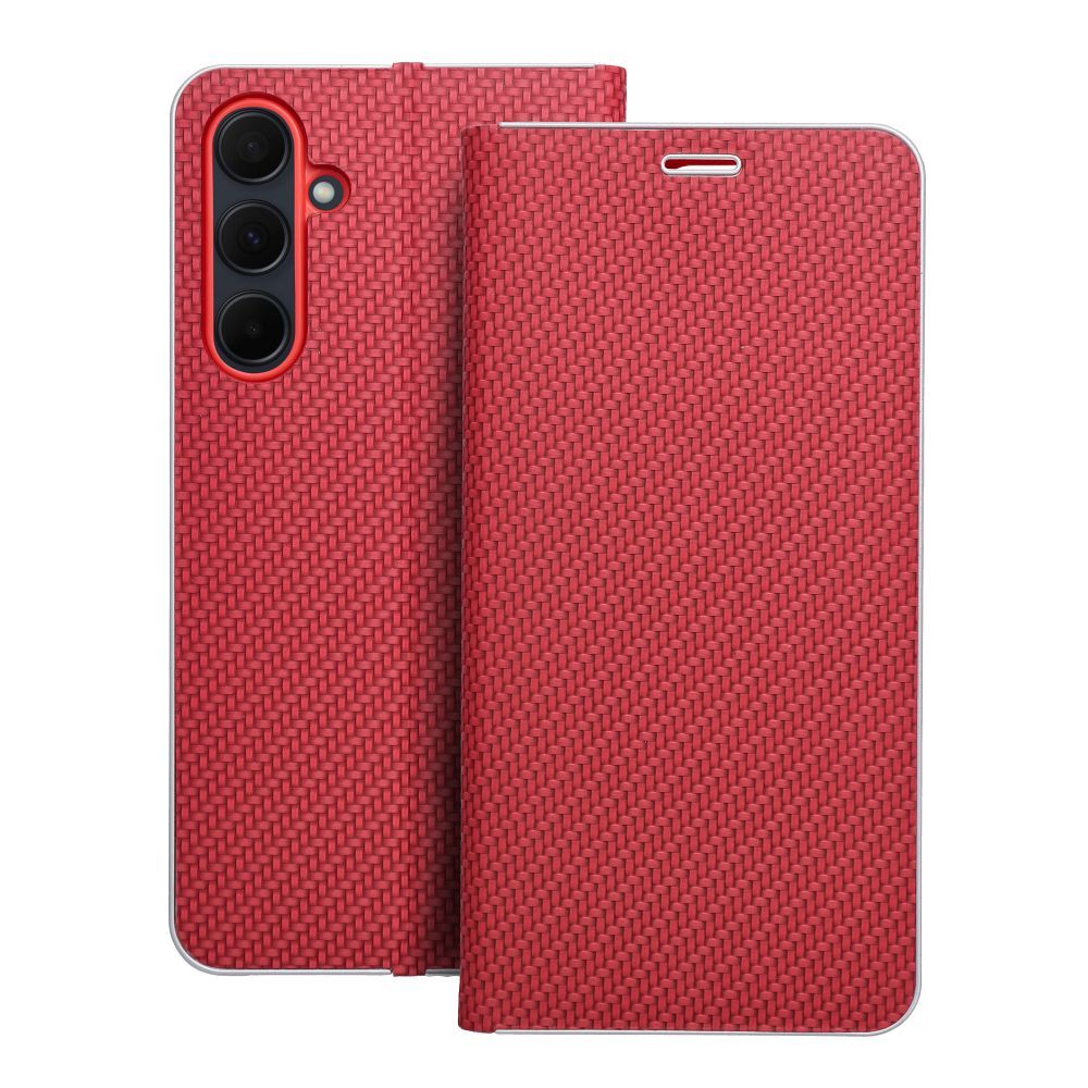 Puzdro LUNA Book Carbon pre SAMSUNG A35 5G  červené