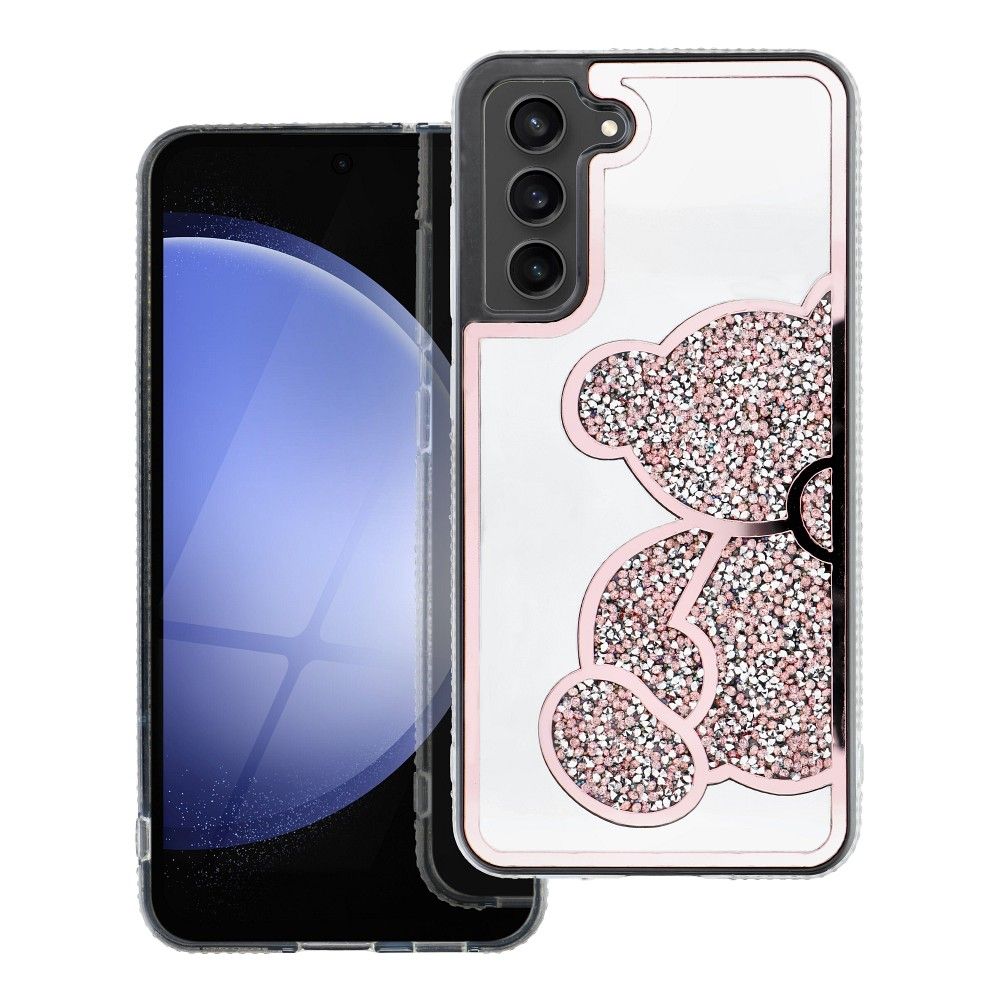 Štýlový kryt TEDDY BEAR pre SAMSUNG S21 FE ružový