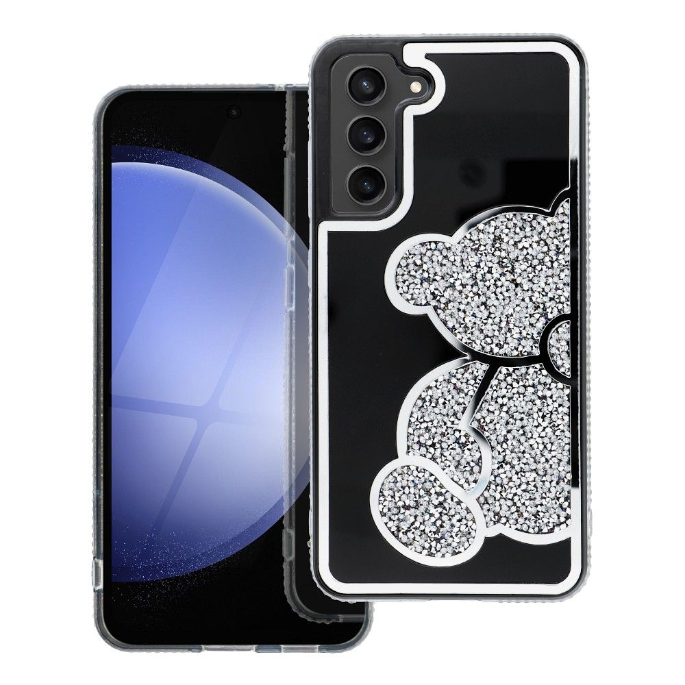 Štýlový kryt TEDDY BEAR pre SAMSUNG S20 FE / S20 FE 5G strieborný