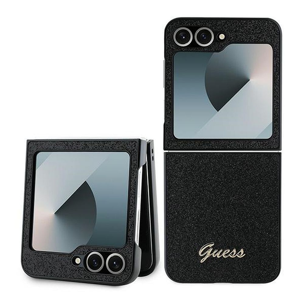 GUESS pre SAMSUNG Z Flip 6 GUHCZF6HGGSHK (HC PU 4G Glitter Script) čierne