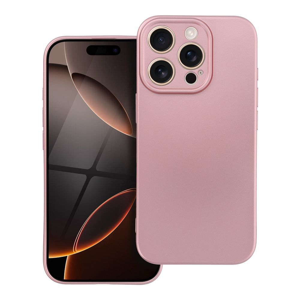 Elegantné puzdro METALLIC Case pre IPHONE 16 Pro ružové