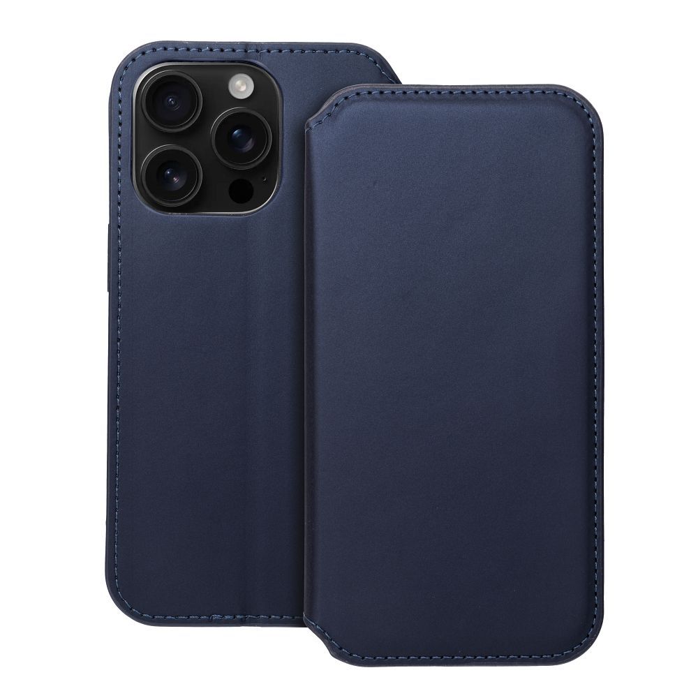 Obal DUAL POCKET Book case pre IPHONE 16 Pro tmavo modrý