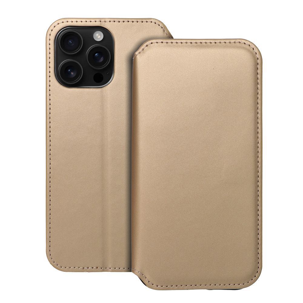 Obal DUAL POCKET Book case pre IPHONE 16 Pro Max zlatý