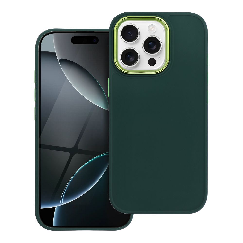 Štýlový kryt Case pre iPhone 16 PRO Frame zelený
