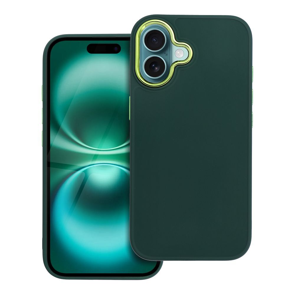 Štýlový kryt FRAME Case pre IPHONE 16 zelený