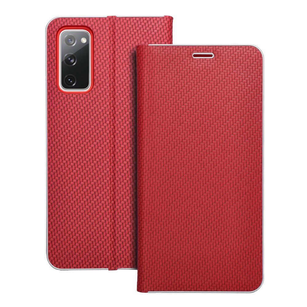 Puzdro LUNA Book Carbon pre SAMSUNG S20 FE / S20 FE 5G  červené