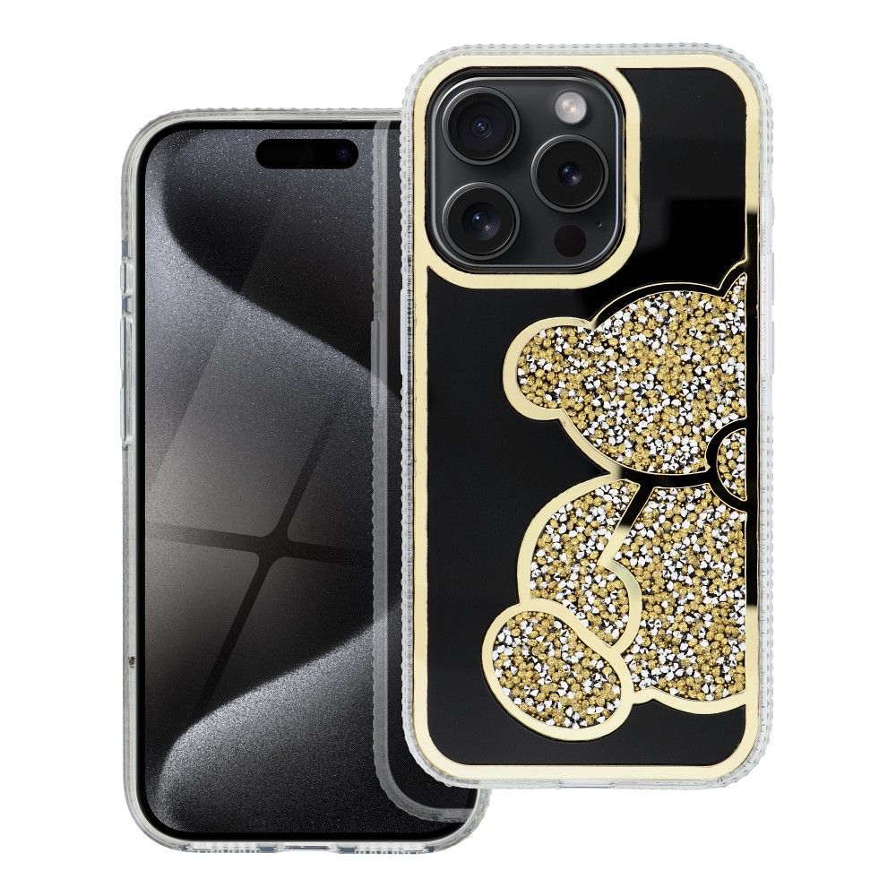 Štýlový kryt TEDDY BEAR pre IPHONE 12 MINI zlatý