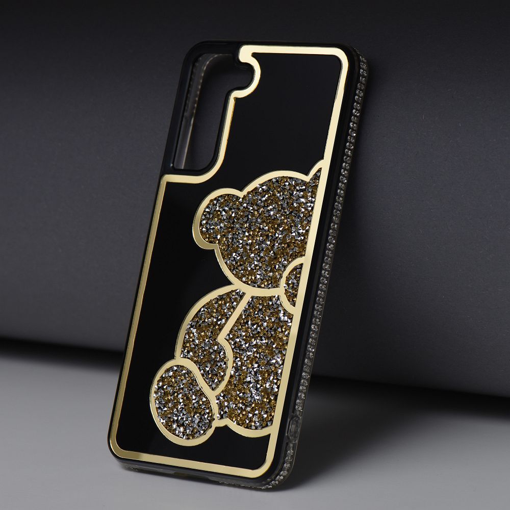 Štýlový kryt TEDDY BEAR pre SAMSUNG S25 Plus zlatý