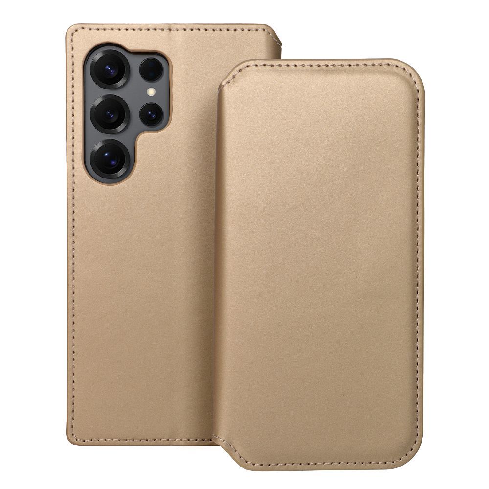 Obal DUAL POCKET Book case pre SAMSUNG S25 Ultra zlatý