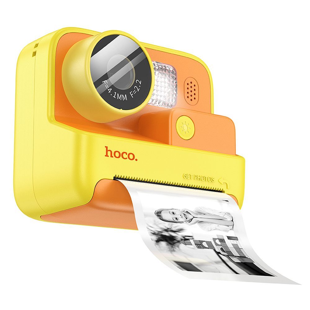 Digitálny detský fotoaparát HOCO s tlačiarňou DV200 žltý