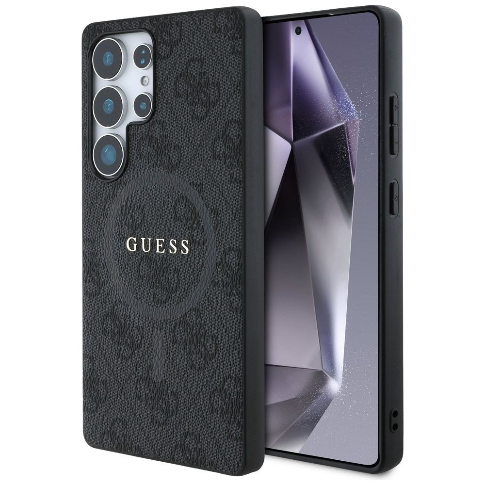 GUESS pre SAMSUNG S25 Ultra GUHMS25LG4GFRK (Magnetic PU 4G Ring Classic Logo) čierne
