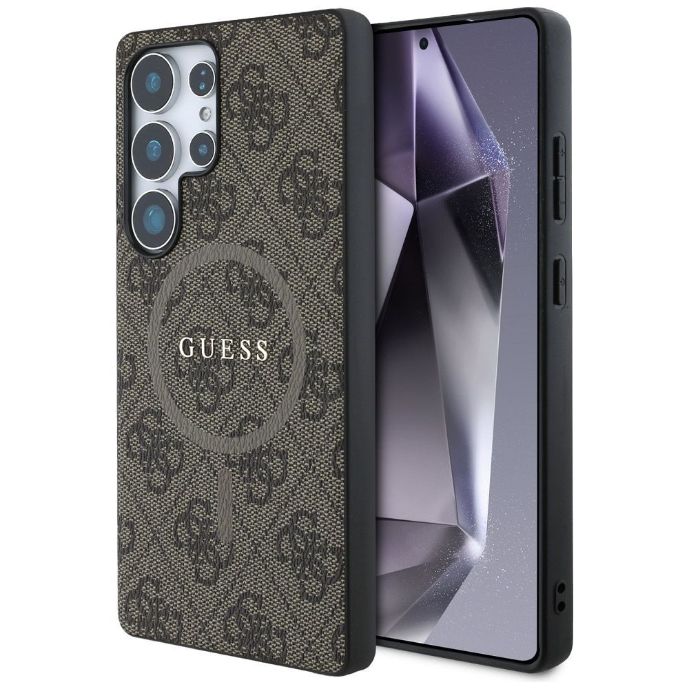 GUESS pre SAMSUNG S25 Ultra GUHMS25LG4GFRW (Magnetic PU 4G Ring Classic Logo) hnedé