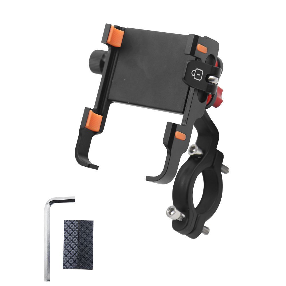 Hliníkový držiak na bicykel / kolobežku pre mobilný telefón, čierny (FSBHD-106-6)