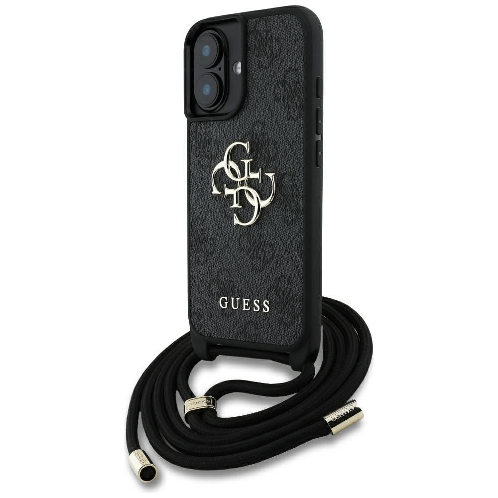 GUESS pre IPHONE 16 Plus GUHCP16MP4GMGCRK (CBDY PU 4G Big Logo W/Cord Strap) čierne