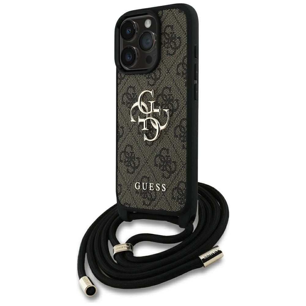 GUESS pre IPHONE 16 Pro Max GUHCP16XP4GMGCRW (CBDY PU 4G Big Logo W/Cord Strap) hnedé