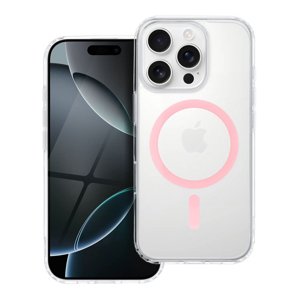 Priehľadný obal s for IPHONE 12 MINI ružový